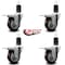 Service Caster 3.5'' Maroon Poly Swivel 1-5/8'' Expanding Stem Caster Set Total Lock Brake, 4PK SCC-EXTTL20S3514-PPUB-MRN-158-4 - alternate 2